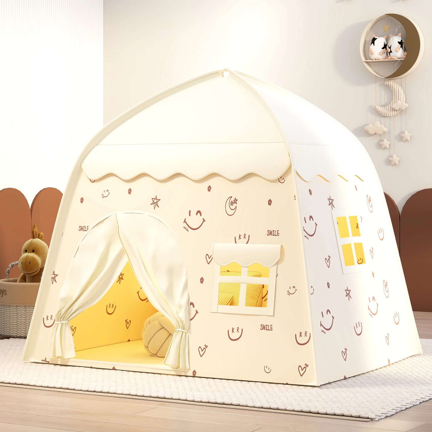 Khaki Toy Castle | Portable Children's Play Tent for Pretend Play