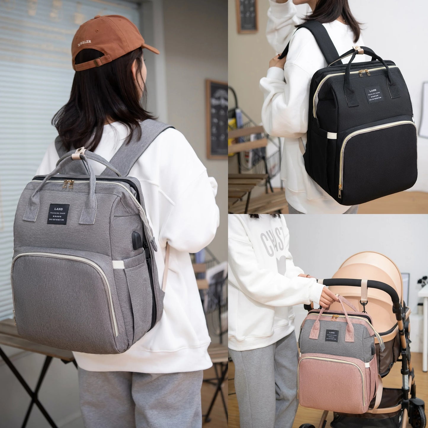 Lightweight Portable Mommy Bag | Large-Capacity Travel Backpack
