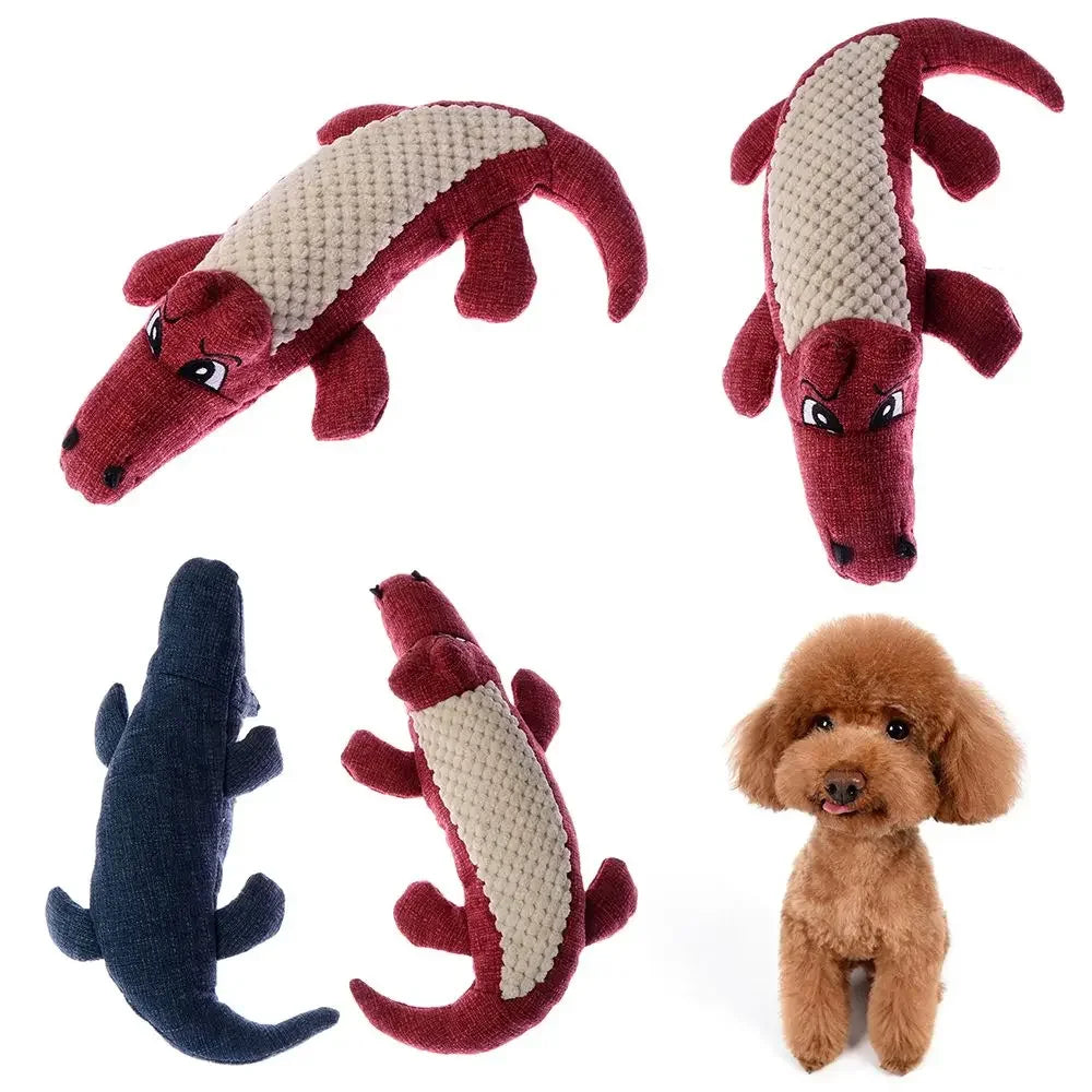 Interactive Plush Crocodile Dog Toy | Tough Chew & Squeaky Fun