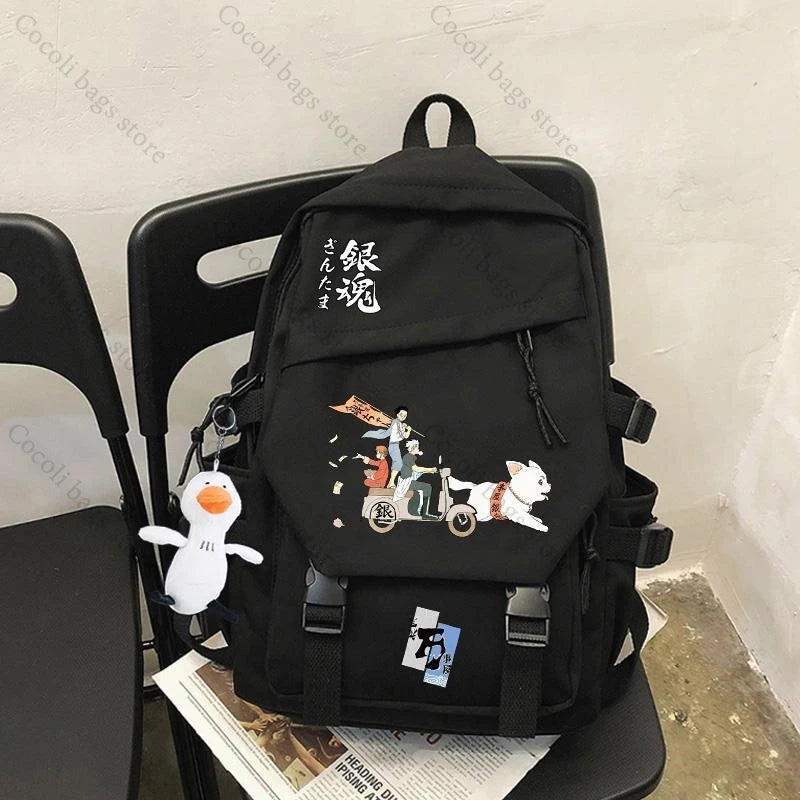 Anime-Inspired Large Capacity Print Backpack for Students