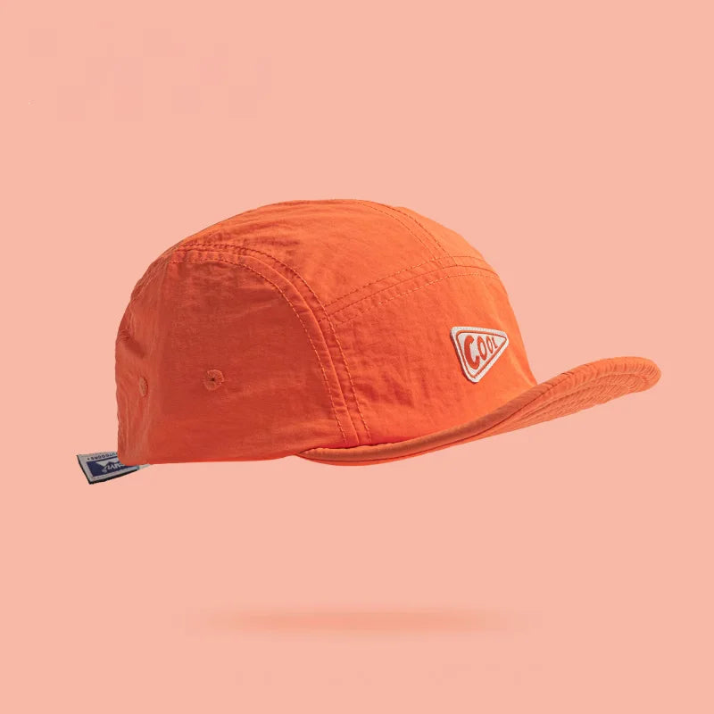 Unisex Vintage 5 Panel Embroidered Short Brim Cap | Quick Dry Hat