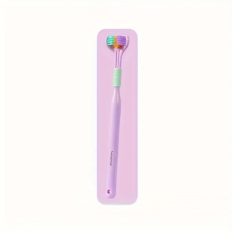 Three-Sided Toothbrush with Ultra-Fine Soft Bristles for Deep Cleaning