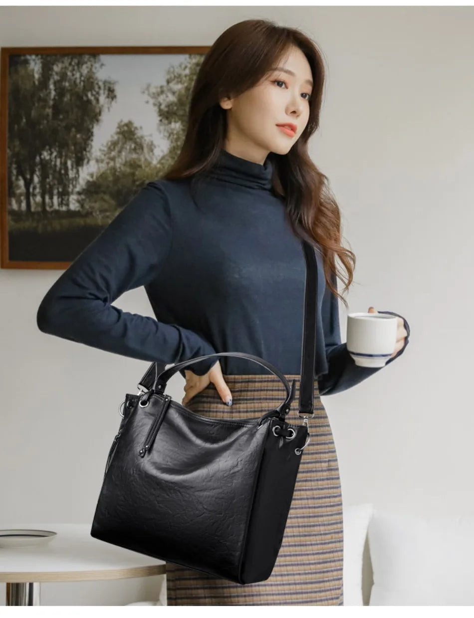 Stylish Large Capacity PU Leather Handbags for Women