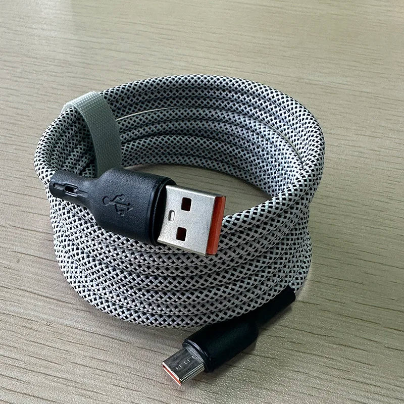 Magnetic Braided USB Type-C Car Charging Cable - 6A Data Transfer