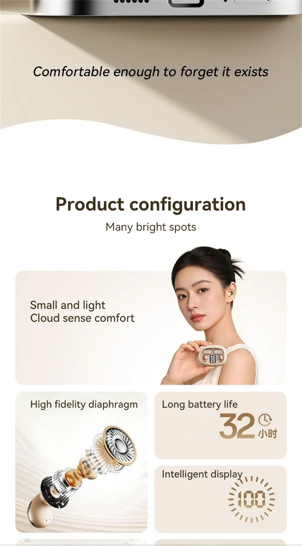 Fashion Plated In-ear Wireless Dual-Earphone Sports Earplugs Long Battery Life ENC Noise Reduction HD Call Couple Creative Gift