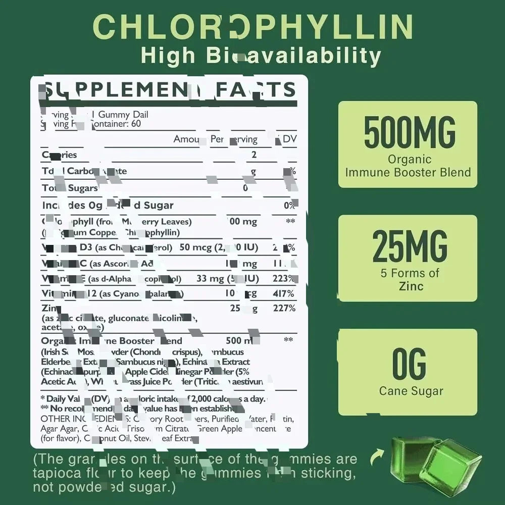 Sugar Free Chlorophyll Gummies with Unfiltered ACV - Health Boost