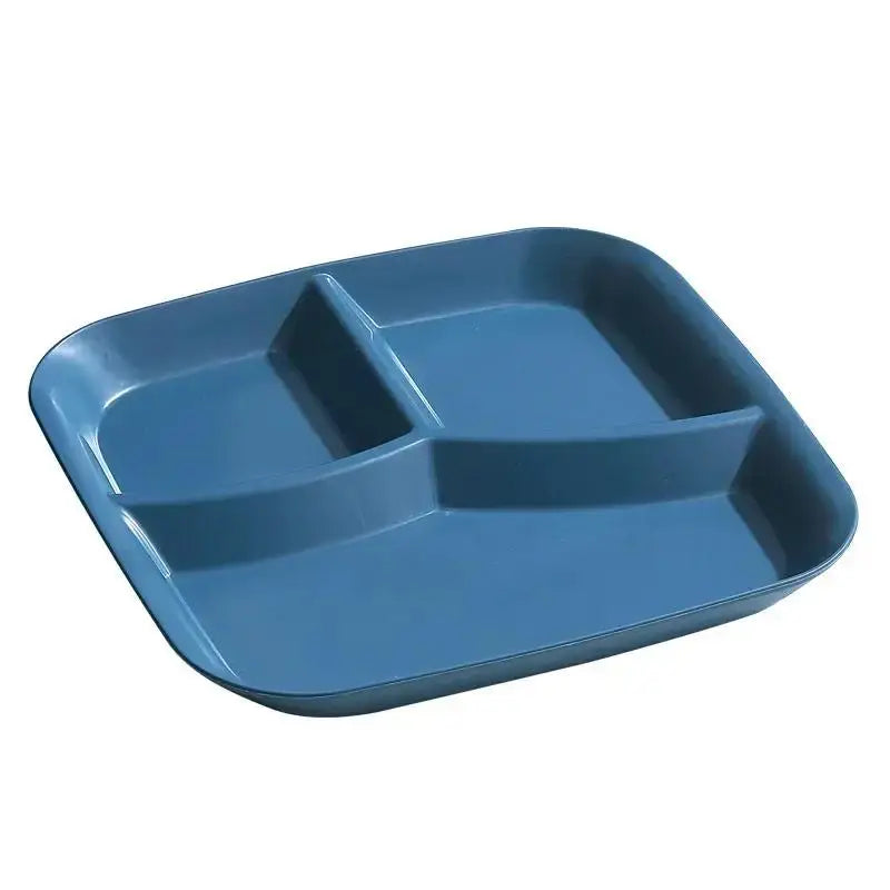 Three-Grid Partitioned Plastic Dining Plate | Versatile Meal Dish