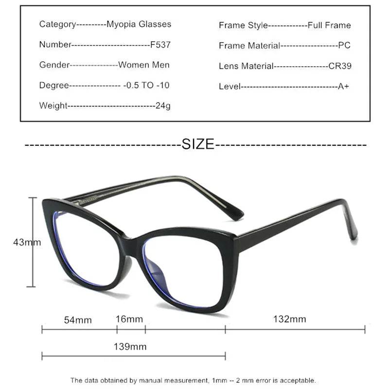 Gafas de Miopía Personalizadas con Bloqueo de Luz Azul y Lentes Fotocromáticas