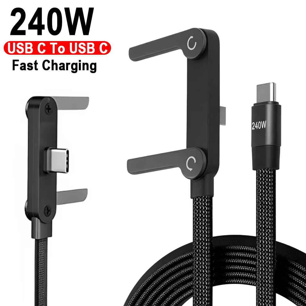 240W Fast Charging Foldable Phone Holder & USB Type-C Cable