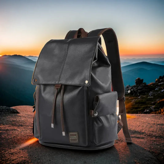 Mochila de cuero vintage para hombre | Mochila impermeable duradera