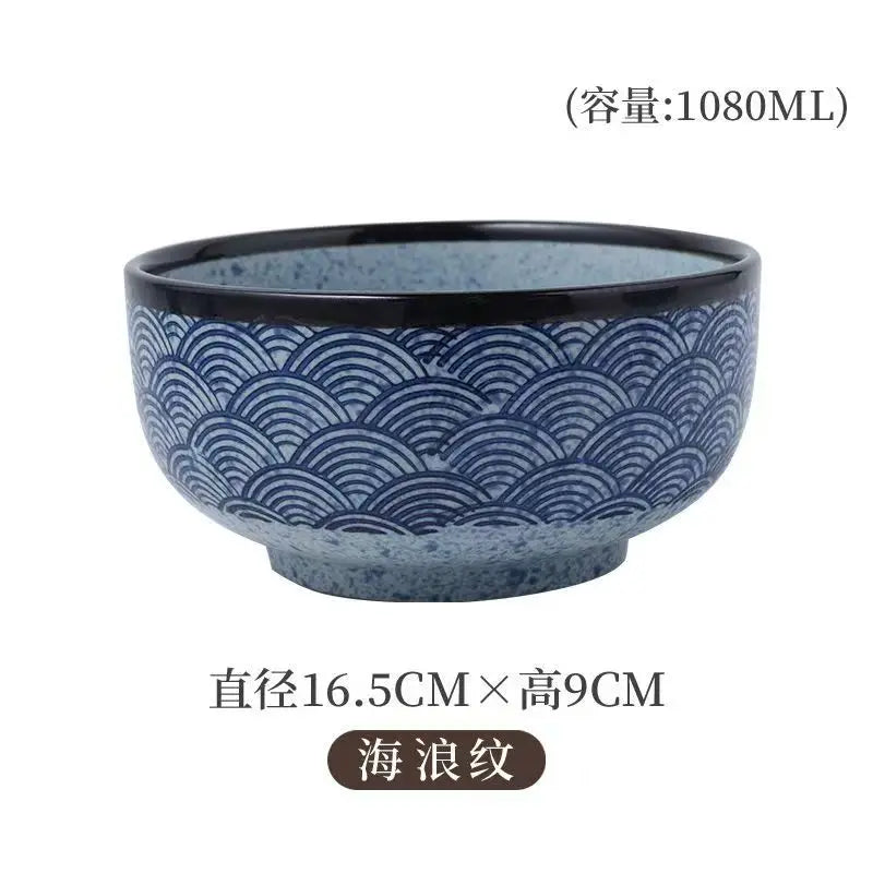 Japanese Style Ceramic Ramen Bowl Set | Elegant Dinnerware