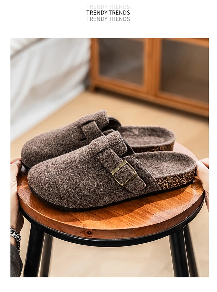 Plush Winter Clogs | Stylish Slip-On Cork Slippers for All