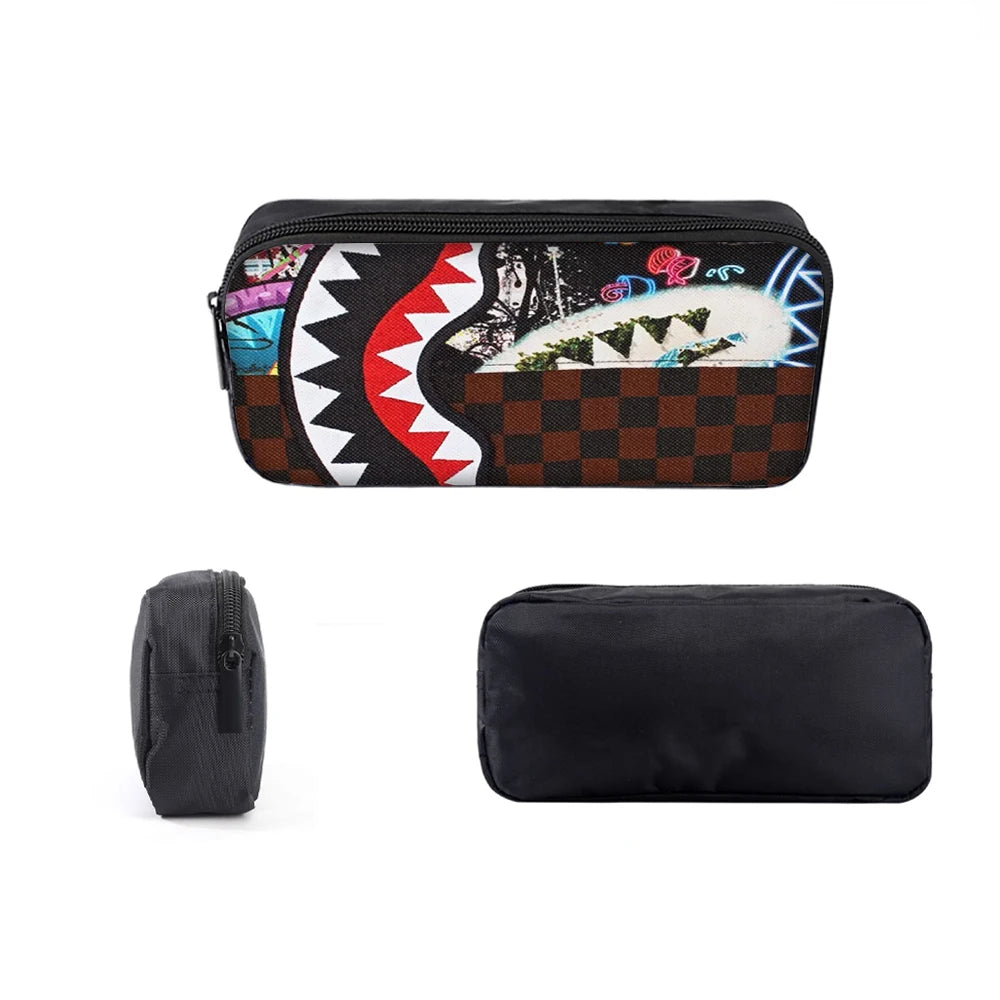 Trendy Shark Graphic Backpack Set | Ideal for School & Adventures