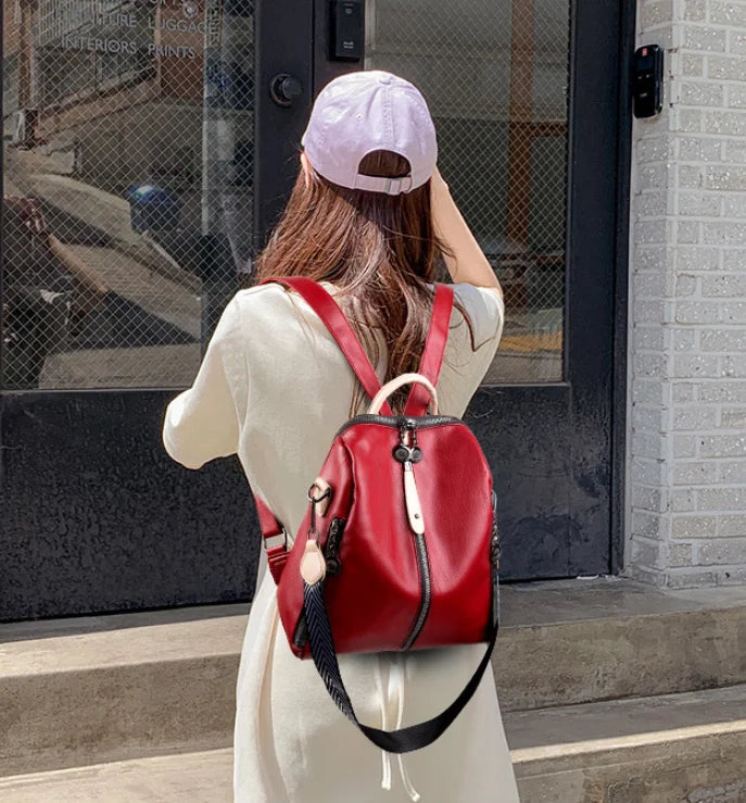 Stylish Women's Soft Leather Backpack | Ideal for Travel & School