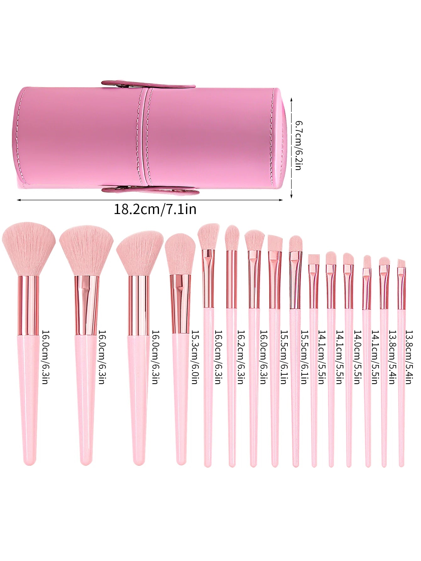 High-End Pink 15PCS Makeup Brush Set | Soft & Fluffy Premium Brushes