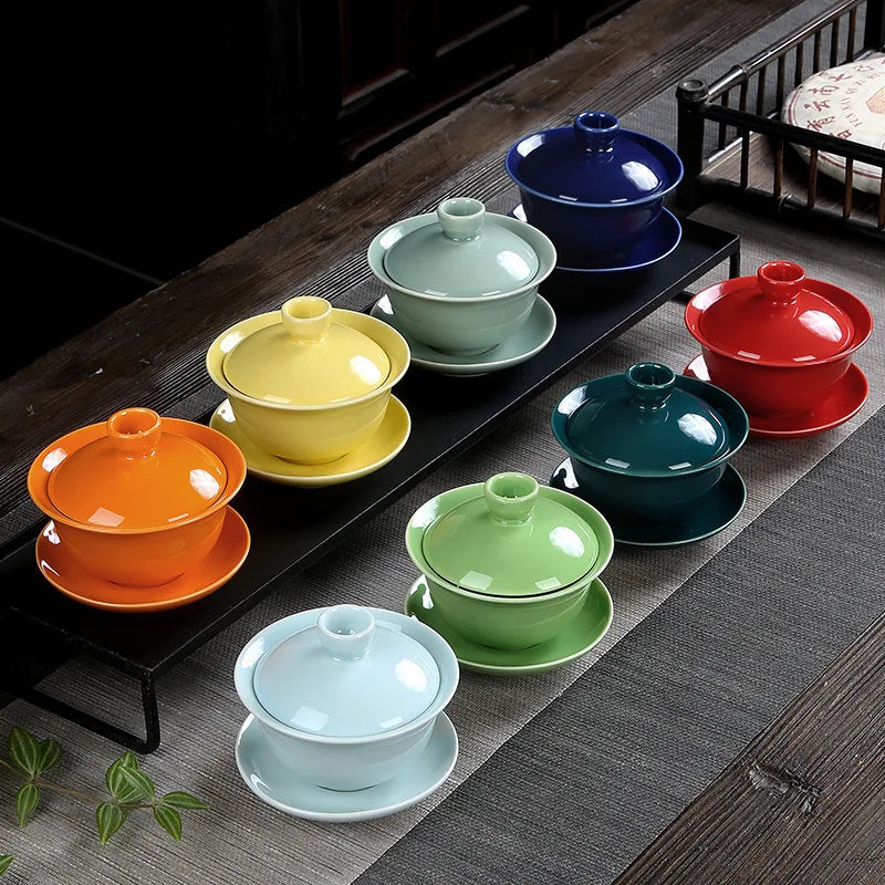 Handmade Ceramic Porcelain Gaiwan Teaware Set | Perfect for Kung Fu Tea
