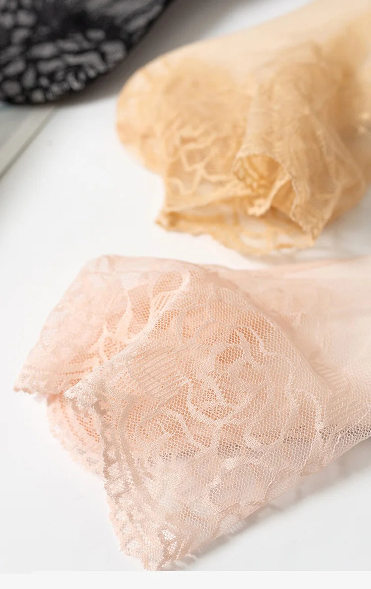 Invisible Lace Socks for Women | Non-Slip Thin Boat Socks