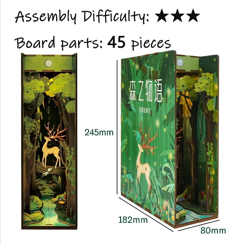 Kits insertables de estantería de madera para rincones de lectura (DIY) | Decoración miniatura creativa