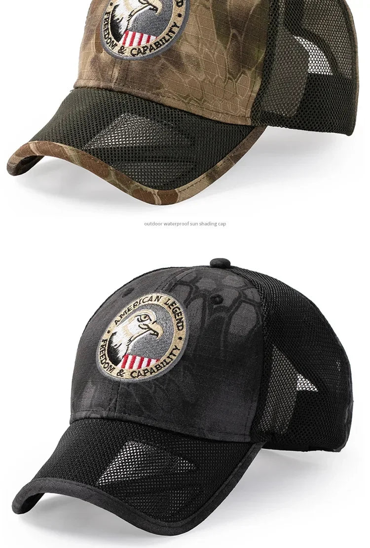 Plus Size Mesh Baseball Cap | Stylish Camo Snapback Sun Hat