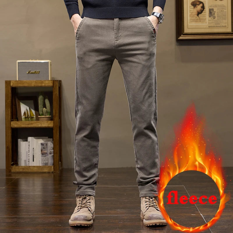 Warm Fleece Lined Jeans for Men | Slim Fit Thermal Denim Pants
