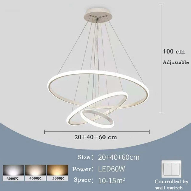 Nordic Style LED Circle Pendant Lamp | Modern Home Chandelier