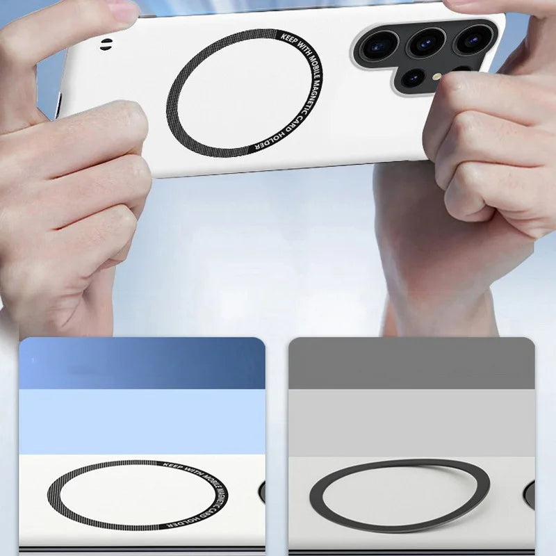Slim Frameless Phone Case For Samsung S26 S25 Edge S24 S23 FE S22 Plus NOTE 20 Ultra Magsafe Magnetic Matte Cover