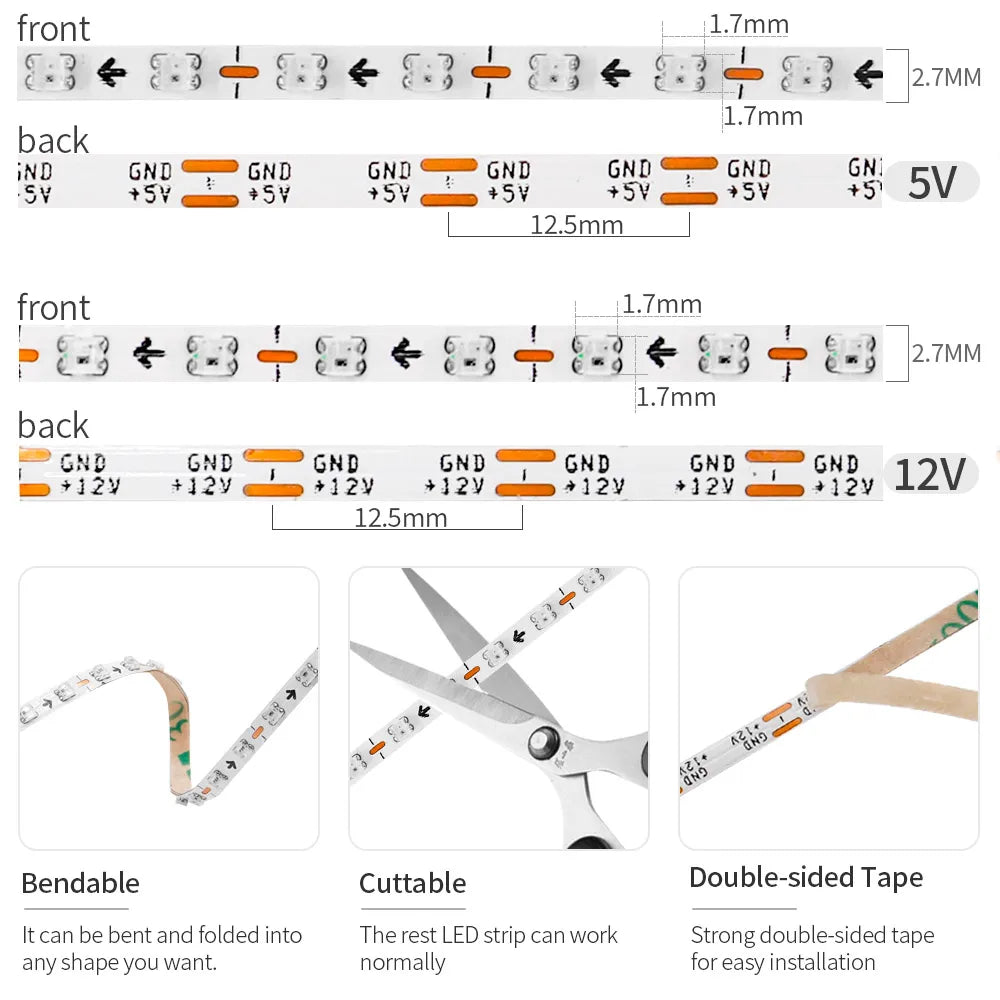 Ultra Narrow RGBIC LED Strip | Individually Addressable Light Strip