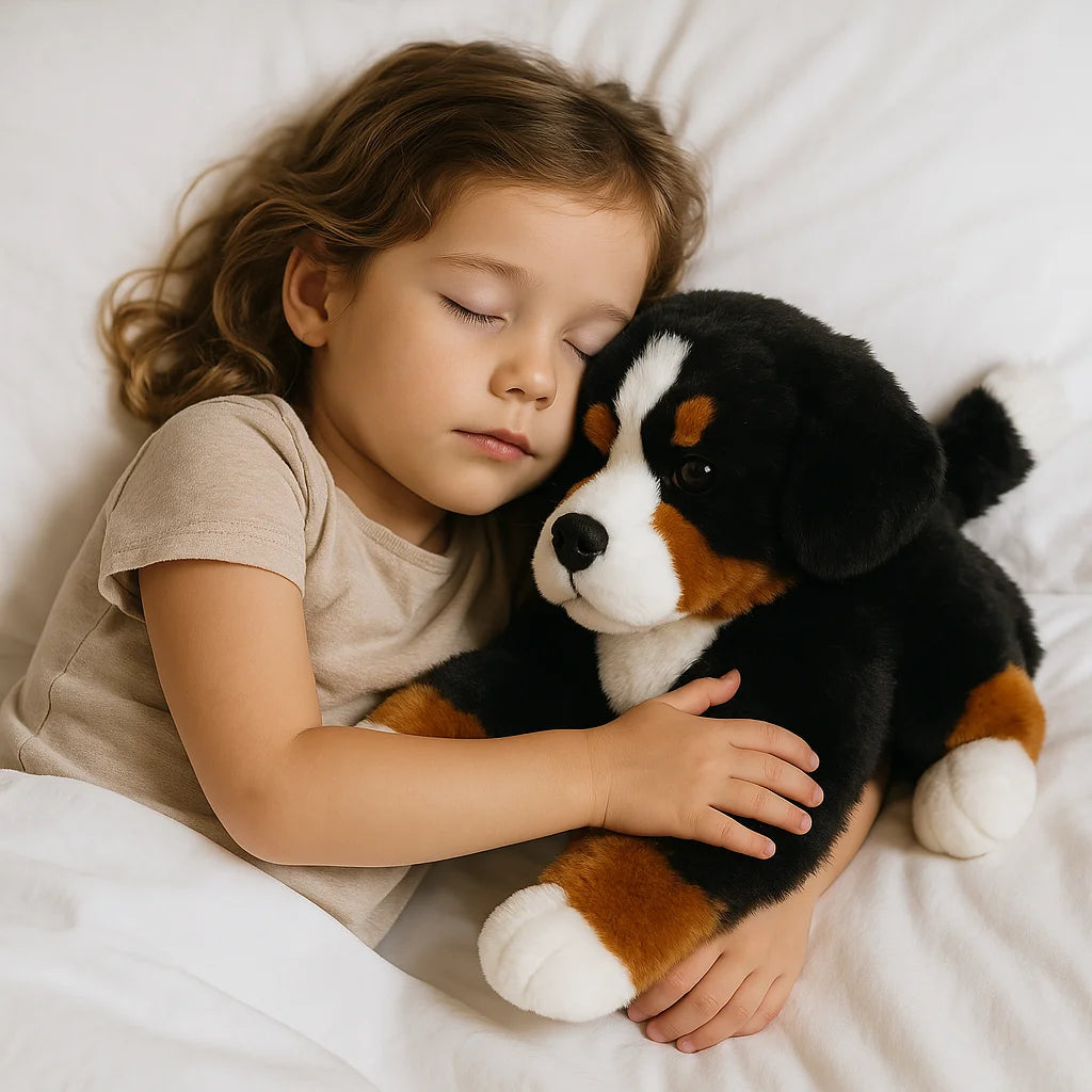 13-Inch Realistic Bernese Mountain Dog Plush Toy | Cute Pet Pillow