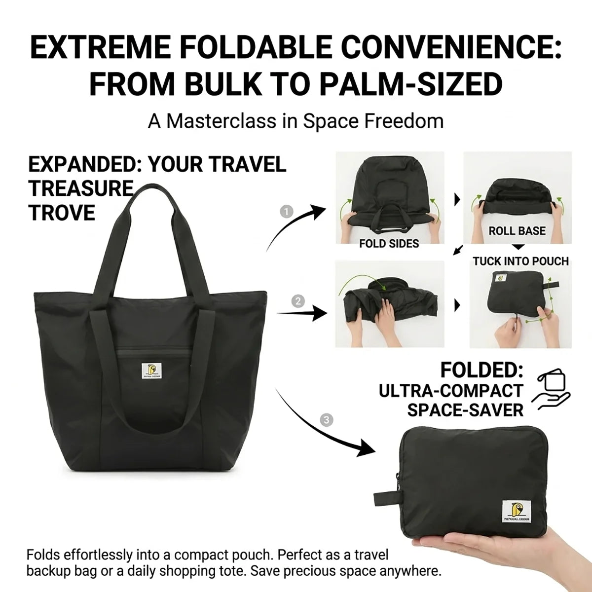 Foldable Travel Bag | Multifunctional Tote for Fitness & Swim