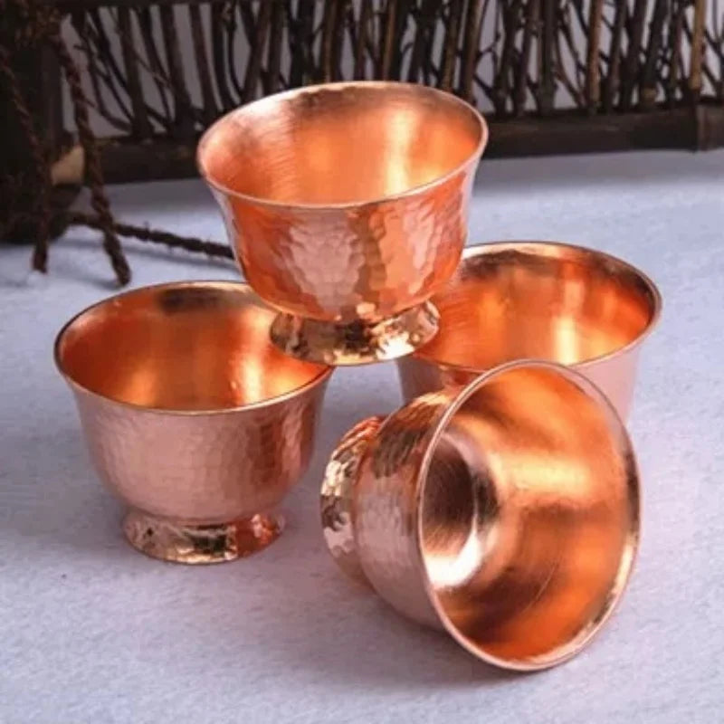 1pcs Handcrafted Pure Copper Coffee Mug 80ml Multipurpose Breakfast Tea Milk Water Cup Moscow Dessert Cafe Drinkware Couple Gift