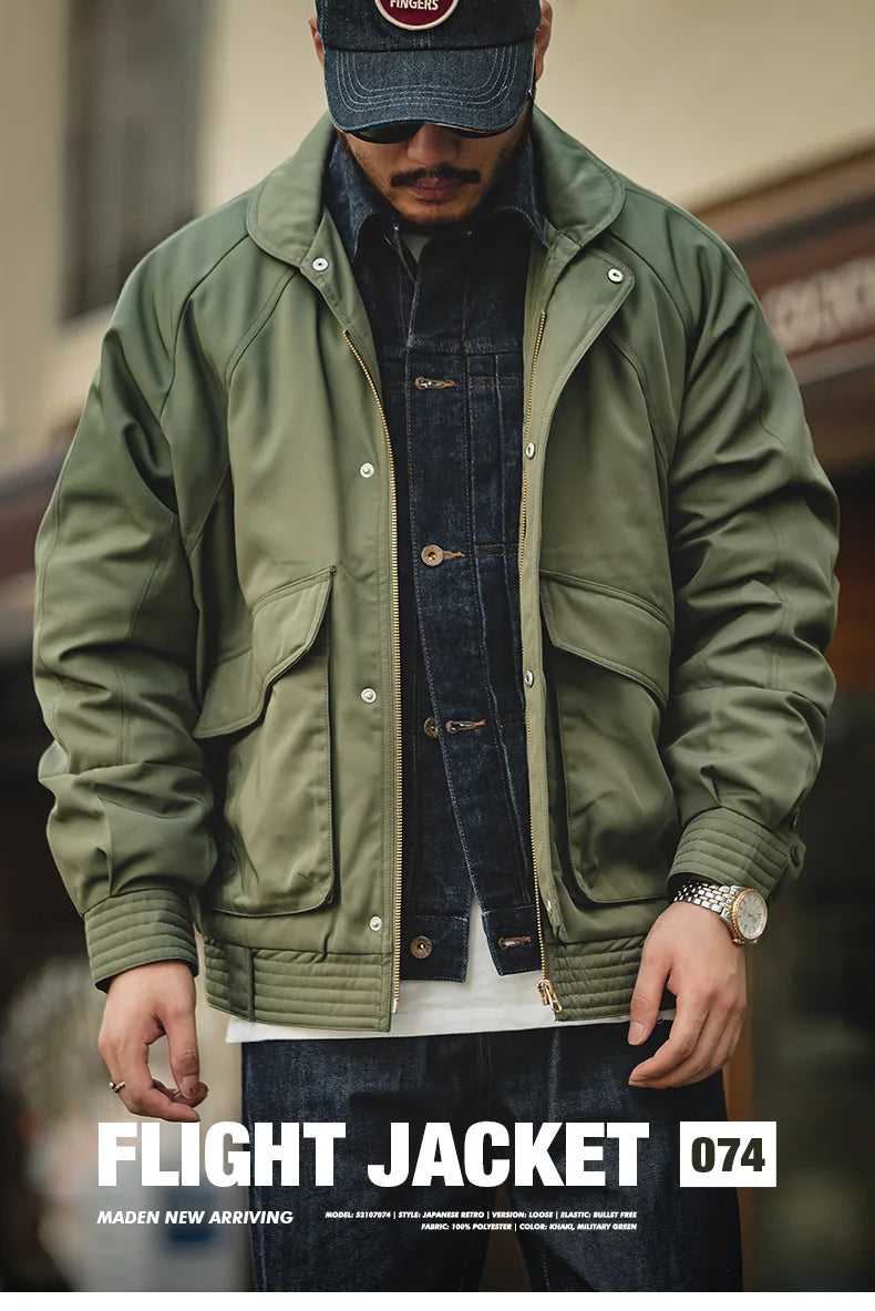 Men's Vintage Pilot Jacket | Thick Warm Cotton Bomber for Winter