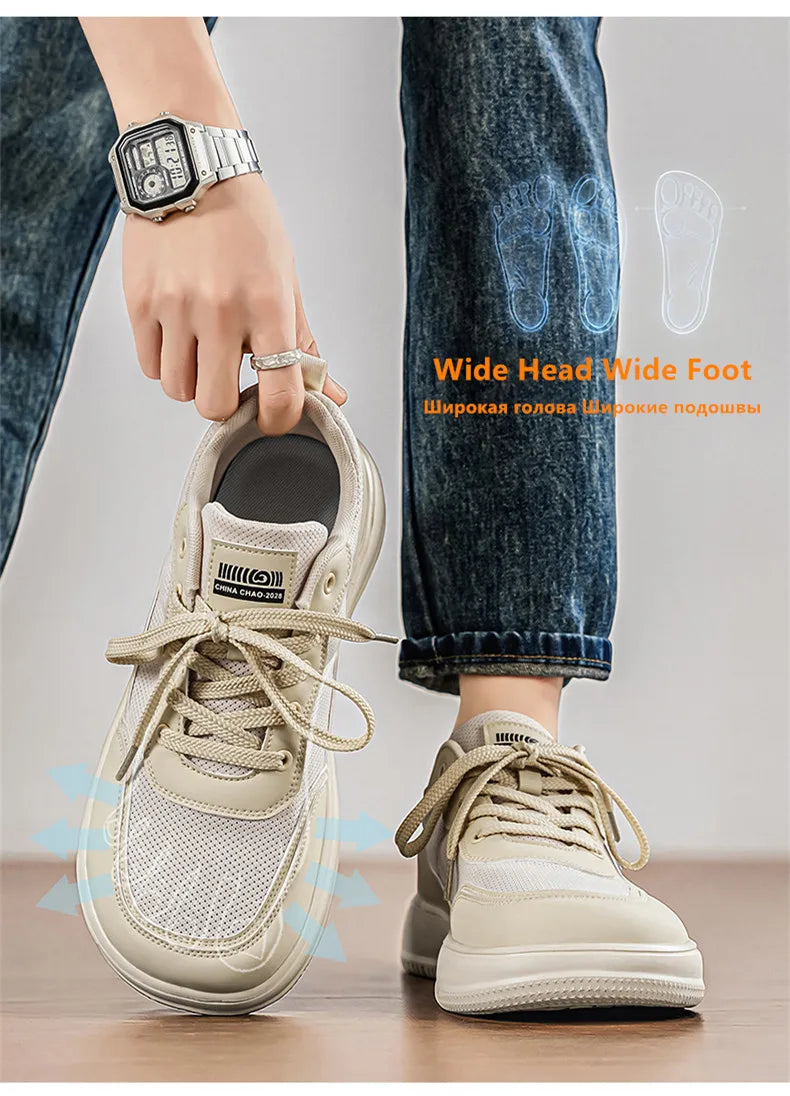 Men's Casual Wide Toe Shoes | Breathable and Comfortable Sneakers