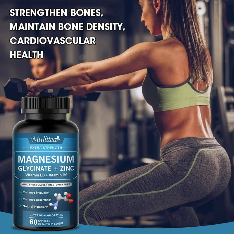 Vegan Magnesium Glycinate Capsules with Zinc & Vitamin D3