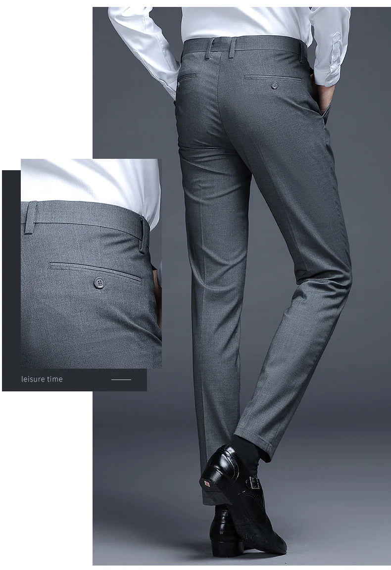 Men's Relaxed Fit Business Suit Pants | Stylish Office Trousers