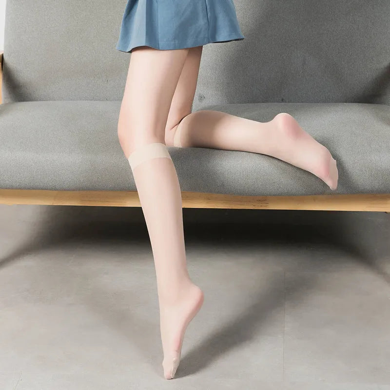 Ultra-Thin Transparent Nylon Mesh Stockings | Summer Knee High Socks