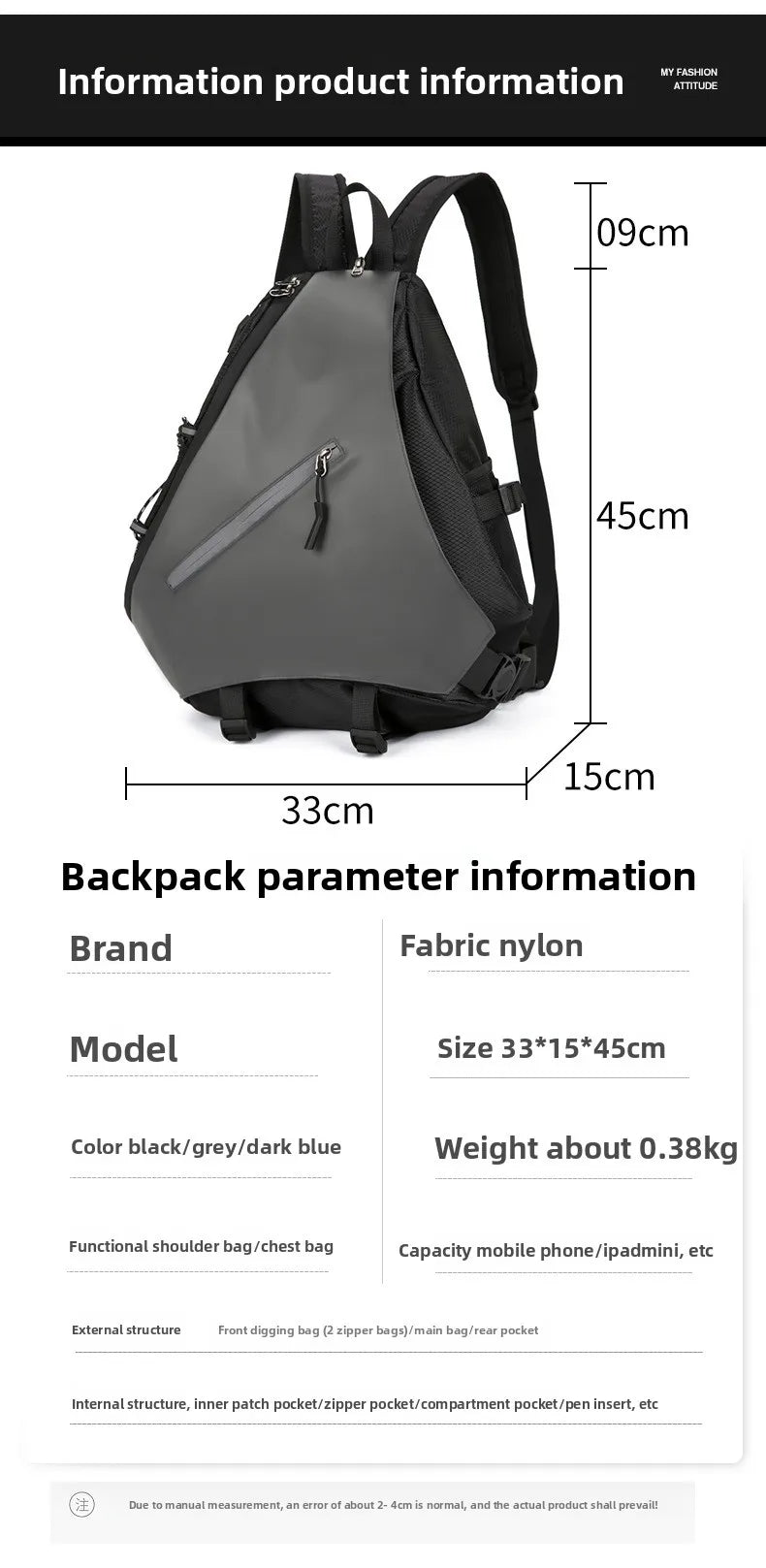 Men's Waterproof Large Capacity Crossbody Chest Bag | Fashionable & Functional