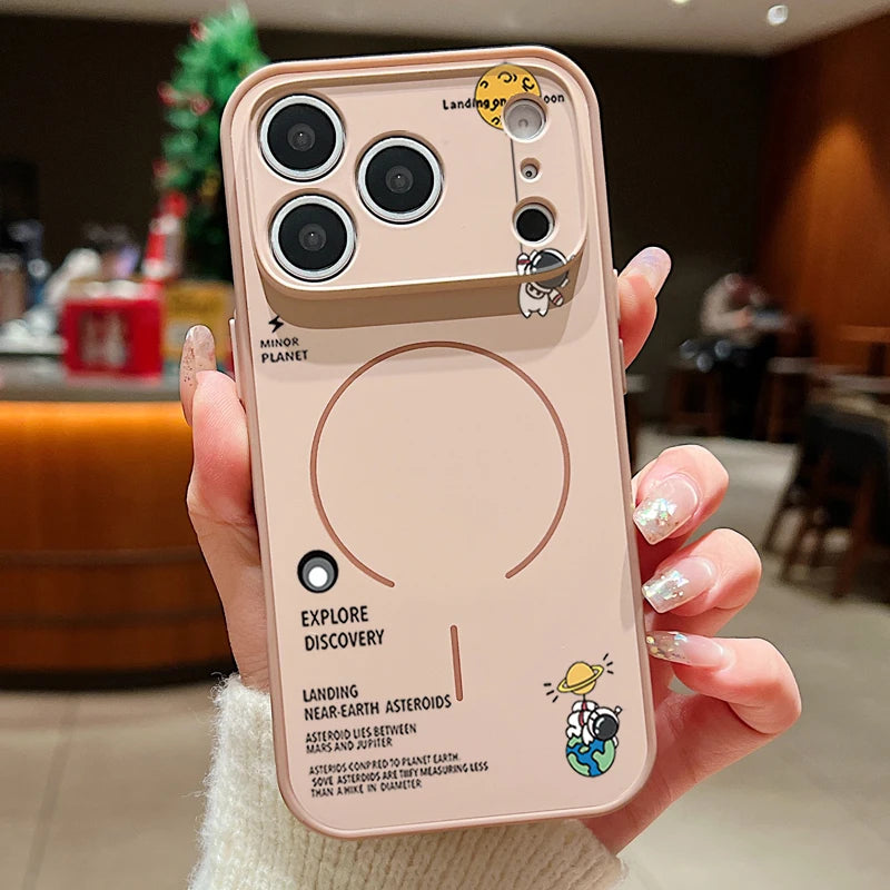 Hanging Astronaut Pattern Case for iPhone | Magnetic & Stylish Protection