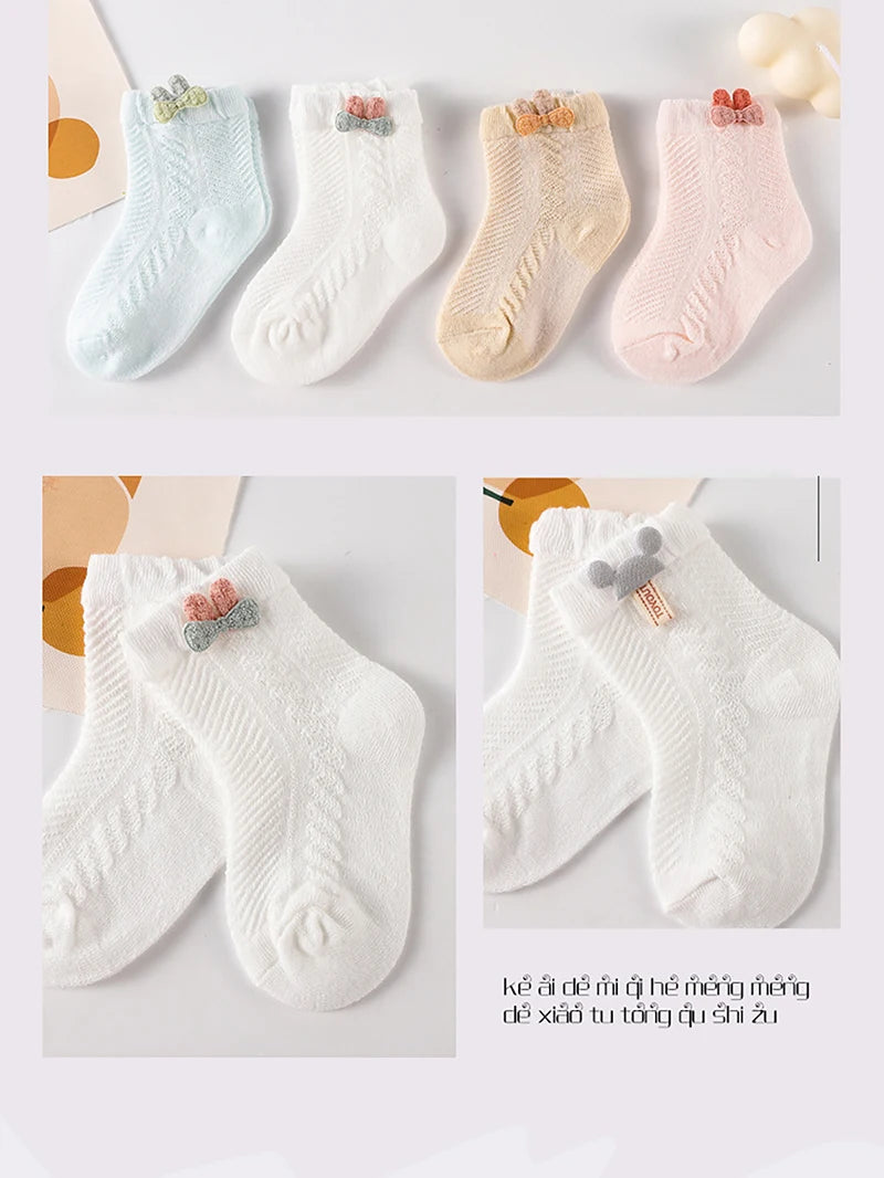 Cute Newborn Baby Summer Socks | Breathable Mid Tube Design