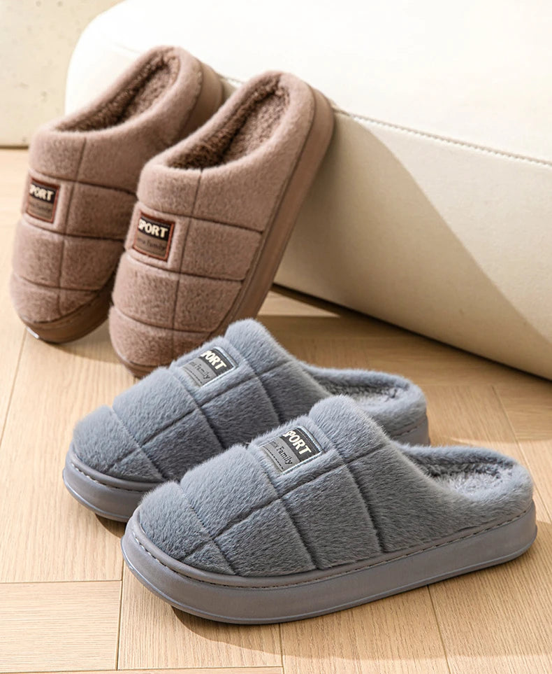 Men's Plush Fleece Slippers | Cozy Warm Indoor House Shoes