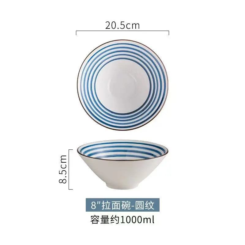 Japanese-style Ceramic Douli Bowl | Elegant Soup & Ramen Dish