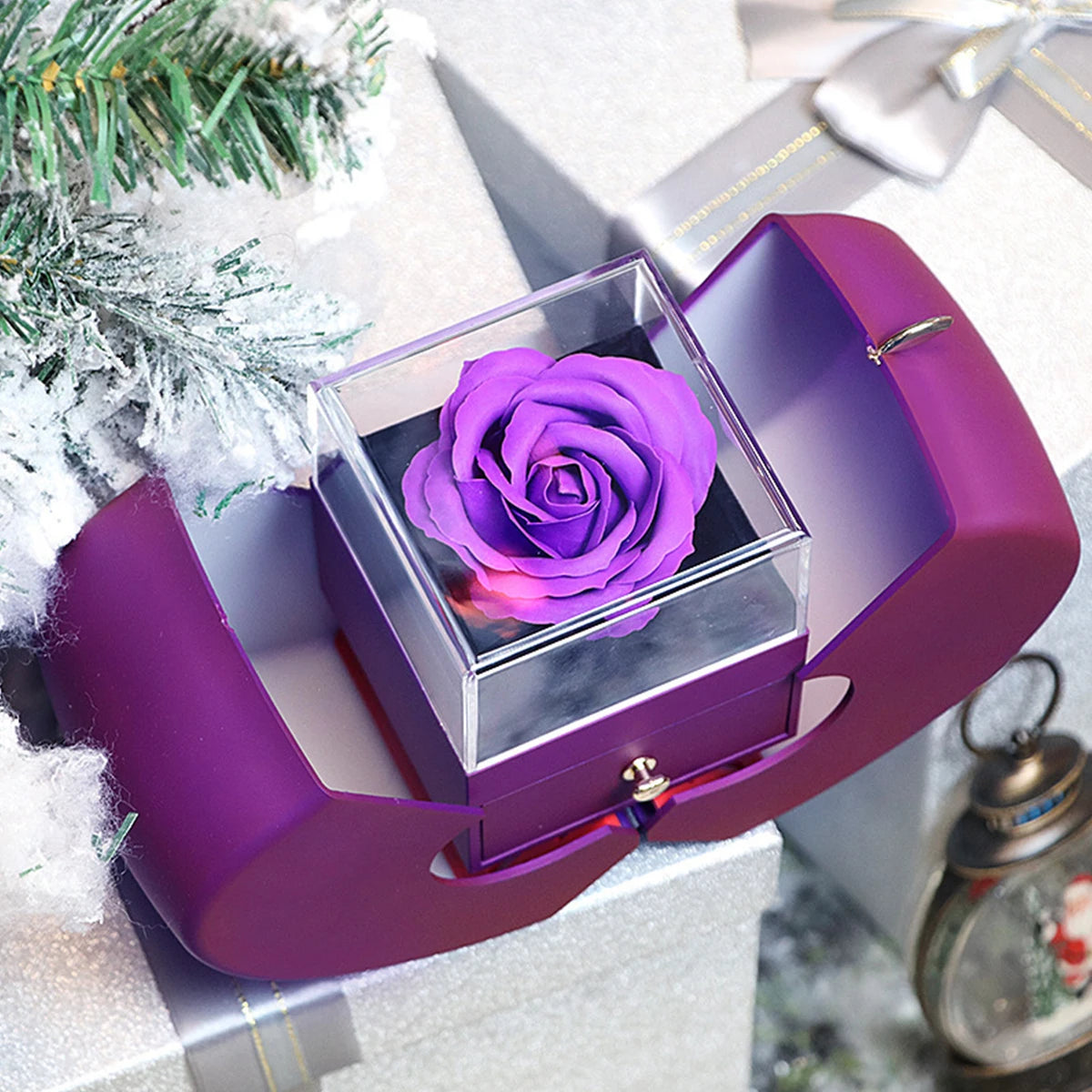 Romantic Sakura Pink Jewelry Box & Heart Necklace Gift Set for Women