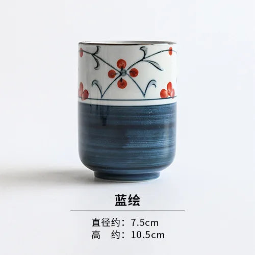 Taza de té japonesa pintada a mano | Taza de cerámica vintage