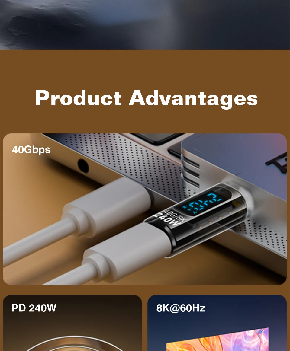 High-Speed USB4 Type C Adapter | 40Gbps Thunderbolt Connector
