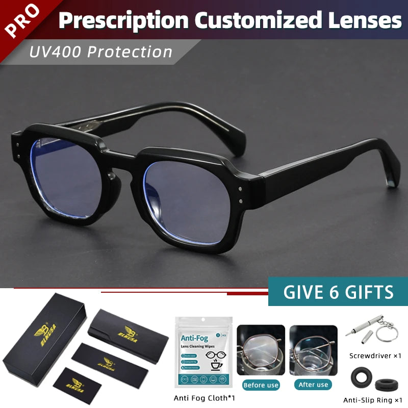 Men's Trendy Square Prescription Glasses | Photochromic UV Protection 2026