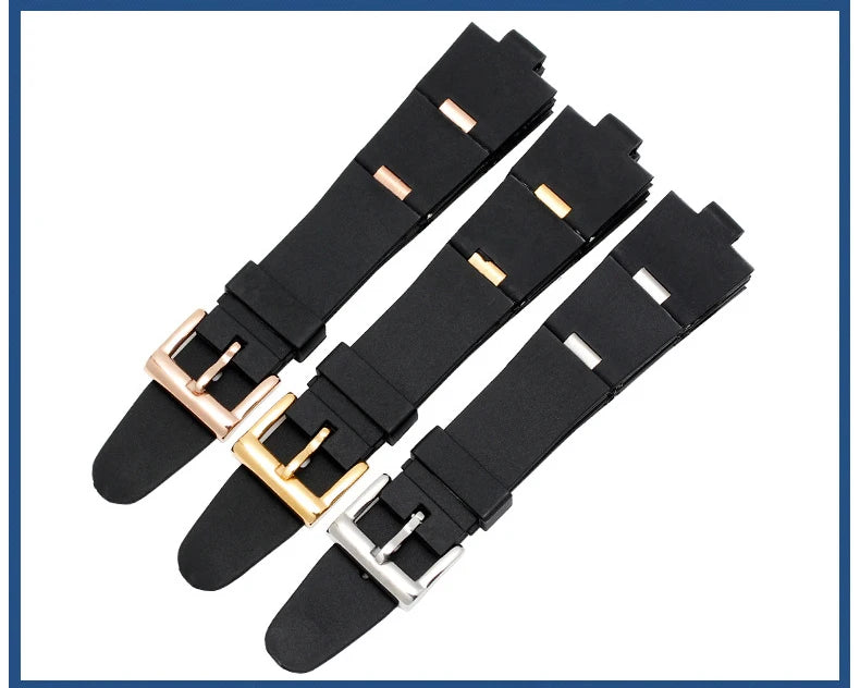 Men's Black Rubber Replacement Watch Band Strap | Comfortable & Durable