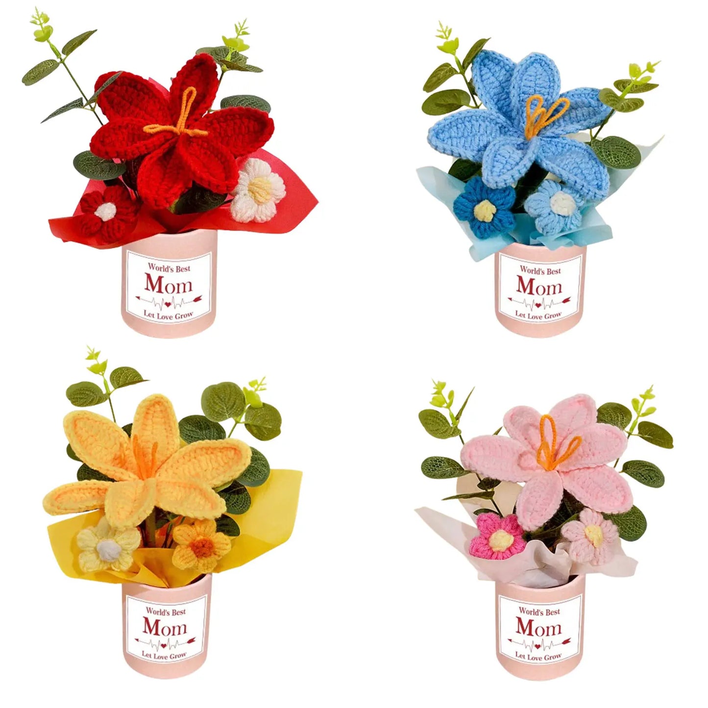 Ramo de flores de ganchillo hecho a mano | El regalo perfecto para decorar el hogar