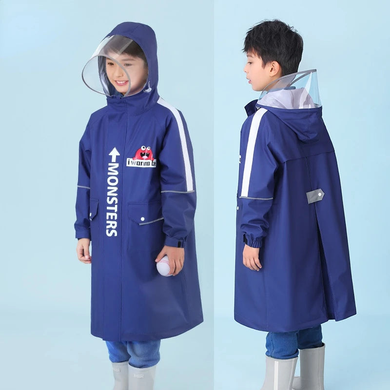Children's Waterproof Raincoat with Schoolbag | Perfect for School Days