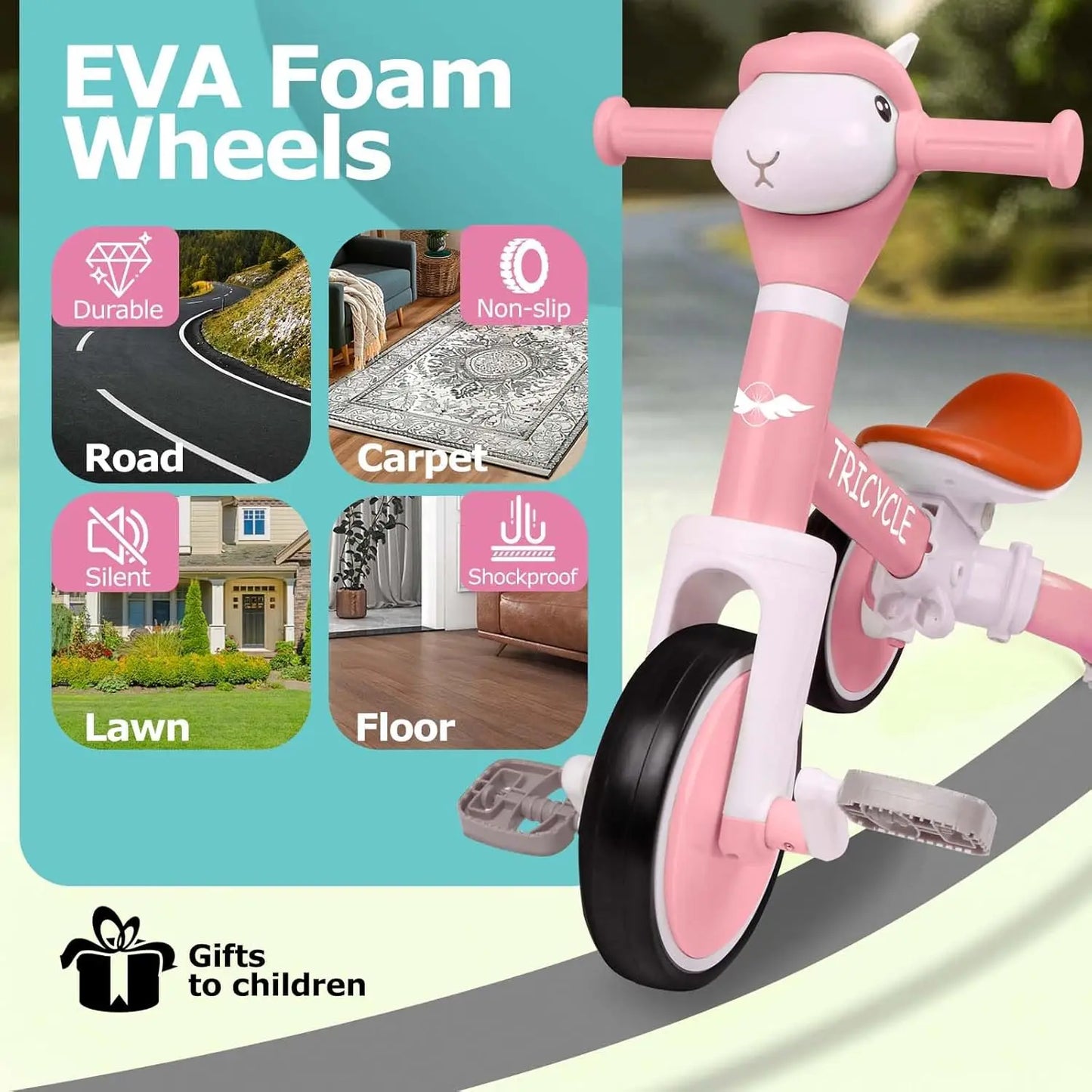 Adjustable Toddler Balance Bike | Fun Light & Music Tricycle