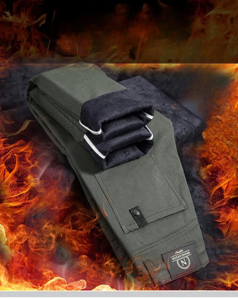 Men's Winter Fleece Pants | Thick Warm Casual Velvet Trousers