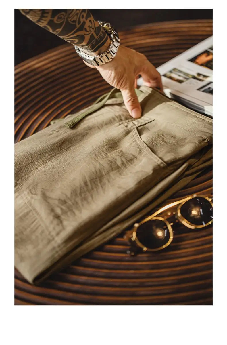 Men's Lightweight Vintage Chino Pants | Casual Khaki Trousers